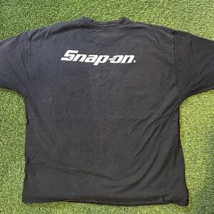 Snap-on Tools Distressed Black Short Sleeve Front Pocket Logo Men's Tee